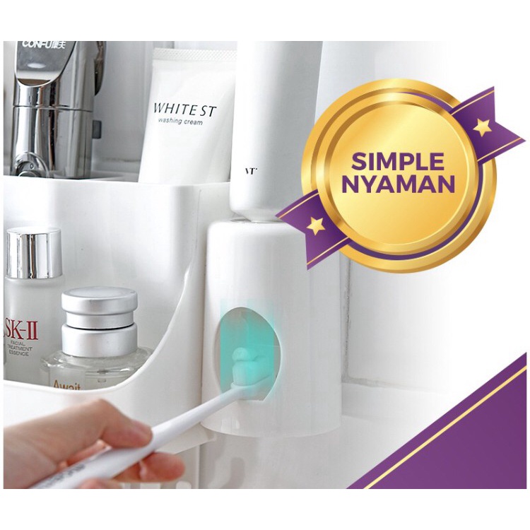 NEW COD (1400GR) TOOTH BRUSH HOLDER 4IN1 | TEMPAT SIKAT GIGI ORGANIZER| Rak Sikat Gigi 4IN1 Dispenser Odol Rak Kamar Mandi|wadah sikat gigi|wadah odol|tempat sikat gigi