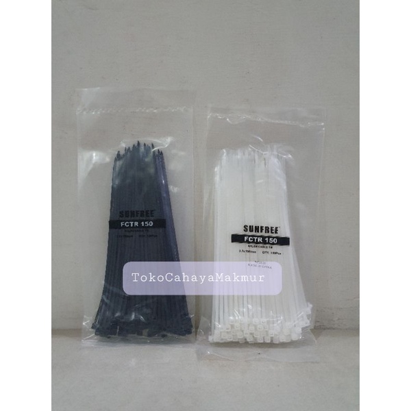 Cable Tie / Kabel Ties isi 100bh 3,6x150mm Putih&amp;Hitam Sunfree/Powell