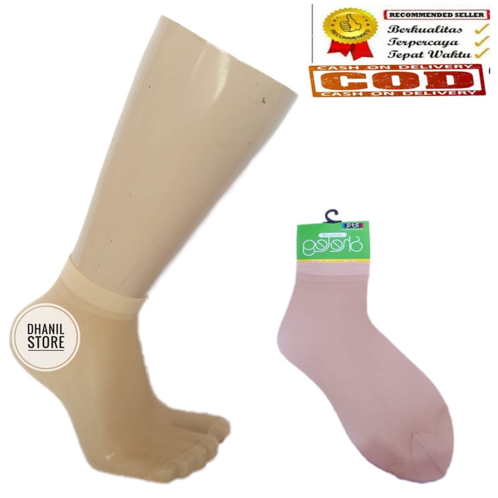 Kaos Kaki Stoking Wanita  Tipis Warna Kulit Isi 3 Pasang