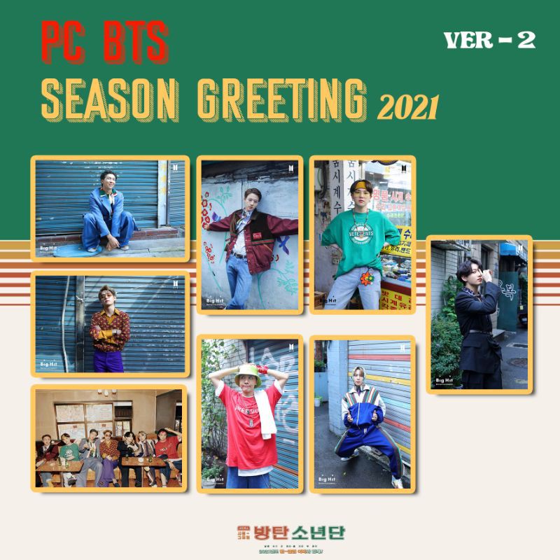 BANGTAN PHOTO CARD SEASON GREETING 2021 (1 Set 8 pcs) unofficial