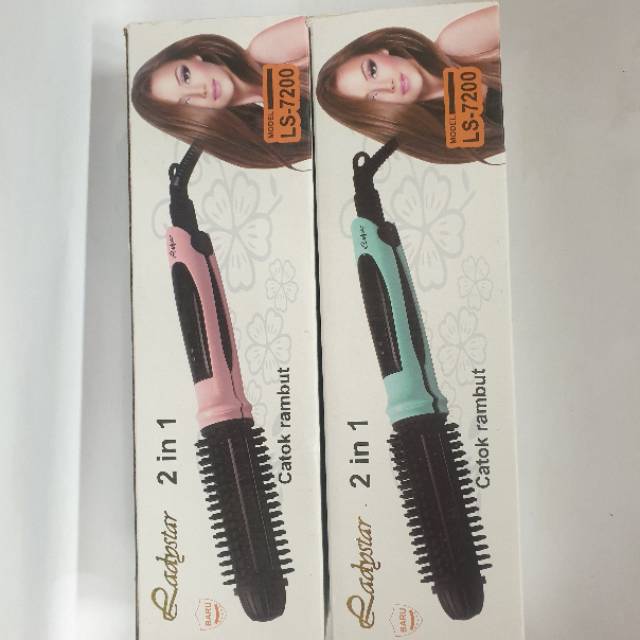 Catokan Rambut Ladystar LS-7200 Alat Catok Salon Sisir  2in1 Curly Keriting  Dan Rebonding Lurus