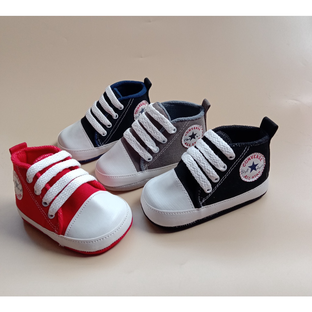 sepatu bayi prewalker anak laki lakii usia 0-12 bulan/sepatu bayi murah - convers