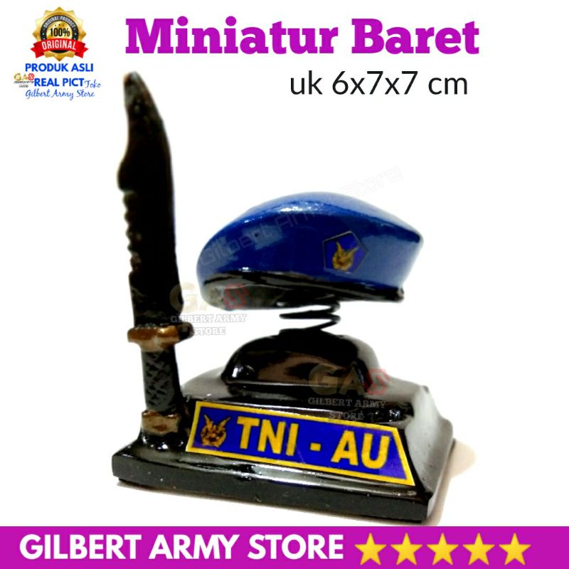 Miniatur Patung Baret Tni Au pajangan hiasan dashboard mobil  Unik Lucu Gilbert Army Store