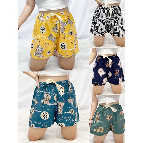 MDLV ~ Celana Pendek Santai Hot Pants Cartoon Disney Celana Pendek Wanita Katun