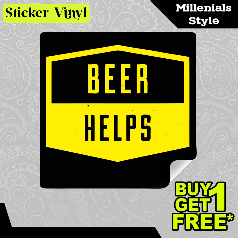 

Stiker Sticker Beer Helps Gambar Unik Desain Keren dan Kekinian Aesthetic Bahan Vinyl Satuan Anti Air