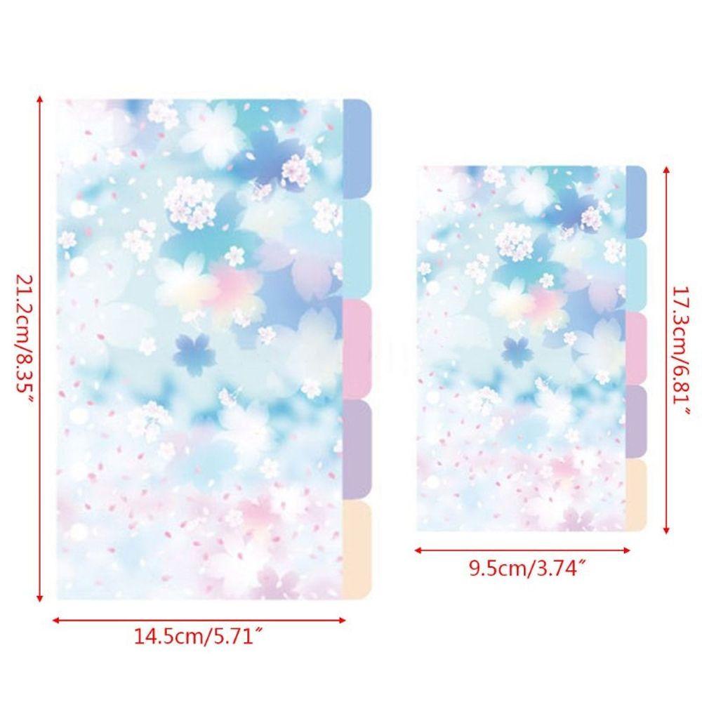 Agustinina Notebook Divider Index Personal Diary Stationery 6-Ring Binder Binder Kartu Indeks Pengikat Daun Longgar A5 A6 Halaman Pemisah Daun Longgar