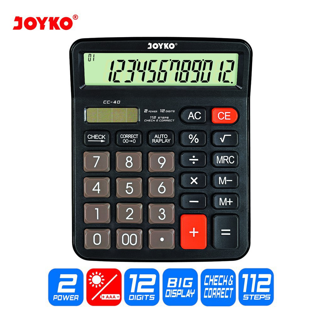 

Calculator / Kalkulator Joyko CC-40 / 12 Digits / Check Correct