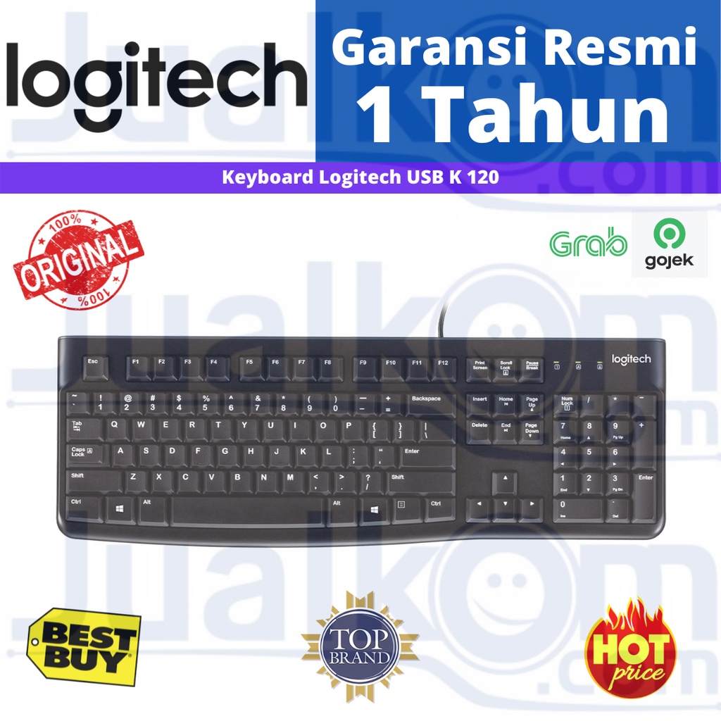 Logitech Keyboard Wired USB K120 K 120 Resmi