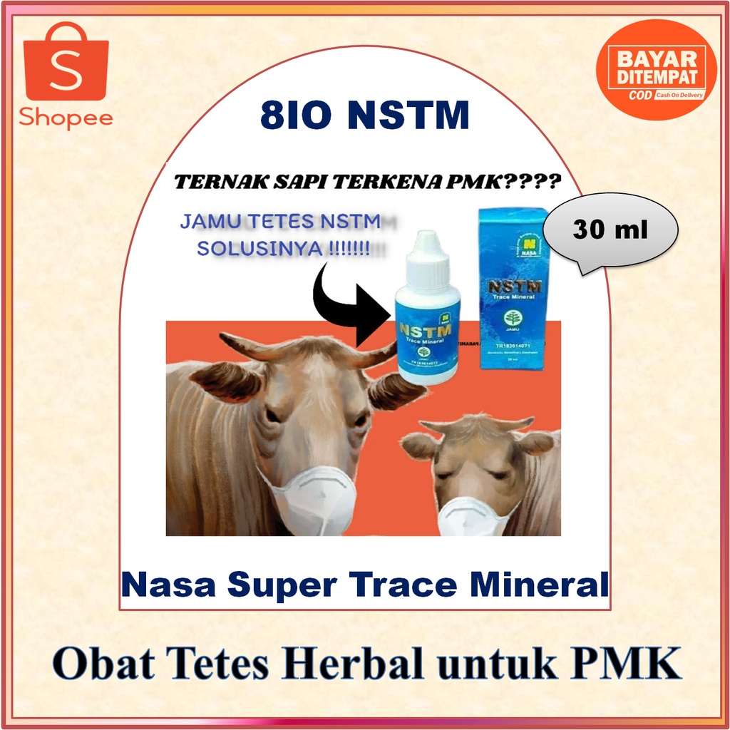 Obat Tetes Herbal untuk PMK Sapi dan Hewan Ternak NSTM Nasa Super Trace Mineral 30 ml Obat Herbal BP