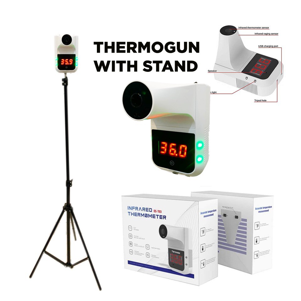 THERMOGUN DIGITAL SETARA K3 K3S STAND DISPLAY MONITOR NON KONTAK THERMOMETER TEMPEL DINDING THERMOGUN X3