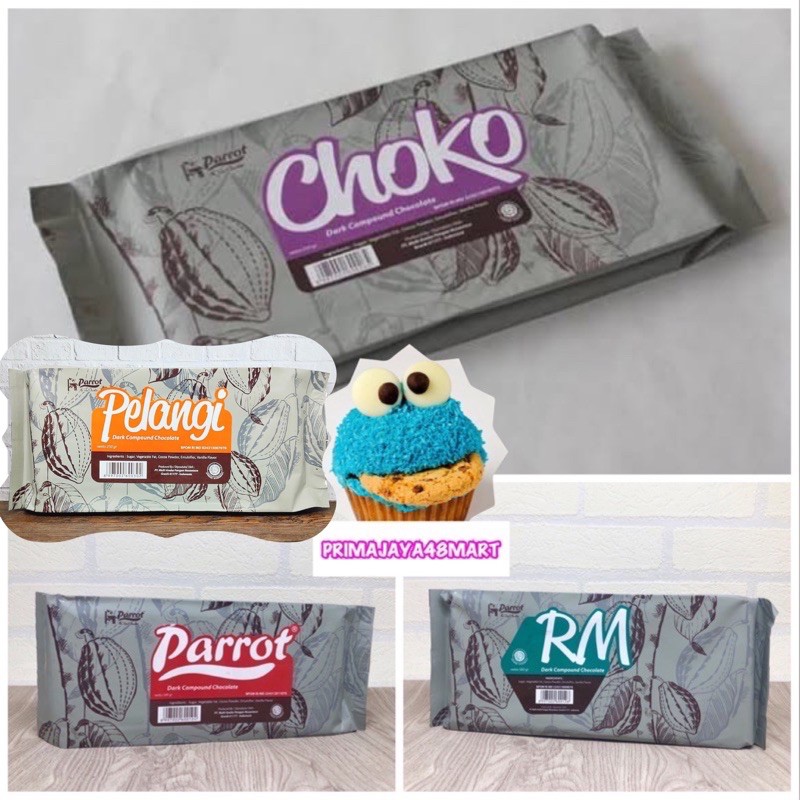 

DARK CHOCOLATE COMPOUND 500G/ Coklat Batang/ Cokelat Blok (Parrot, Choko, RM, Pelangi)