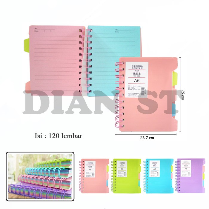 

Cantik Buku Tulis Spiral A6 Ada Pembatas / Notebook - Pc Limited
