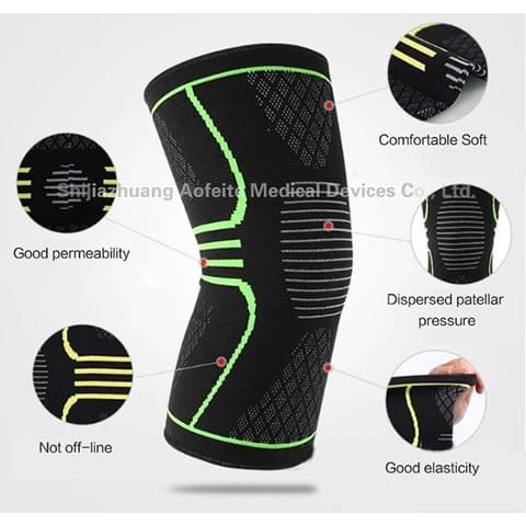 SH8-2 Sepasang Pelindung Lutut Knee Protector Pad Support Olahraga Running Fitness Cycling Knee Support Brace Nylon Deker Lutut KneePad Compression Elastis Fitnes Gym Sport