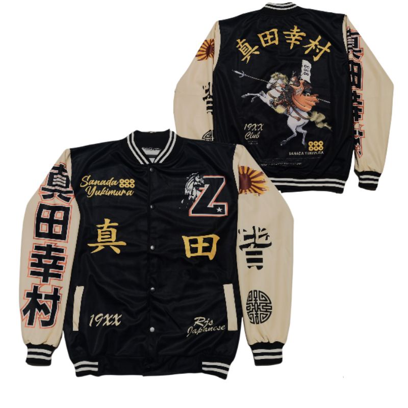 JACKET VARSITY BASEBAAL MOTIP TERBARU PRIA WANITA SAIZE L XL-Varsity yukimura