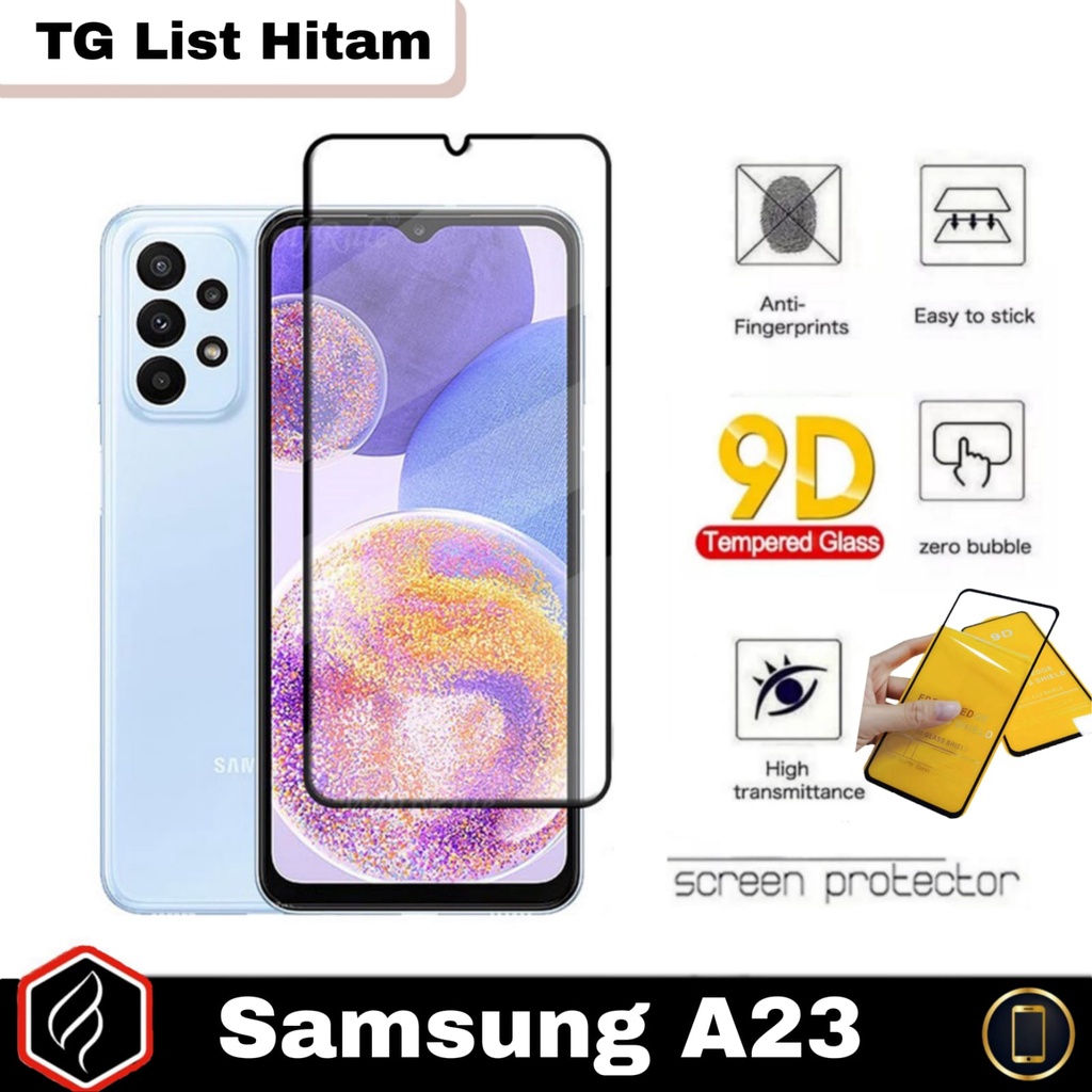 Promo Tempered Glass Samsung A23 Anti Gores Layar FULL Cover Black &amp; Clear For Samsung A23