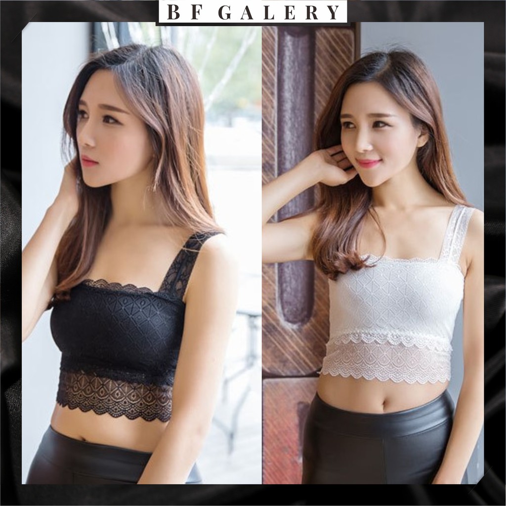 BFU018 Bra Bralette Bahan lace  Atasan  Kamisol Premium Bra Korean Bustier Crop Motif Bunga No PAD