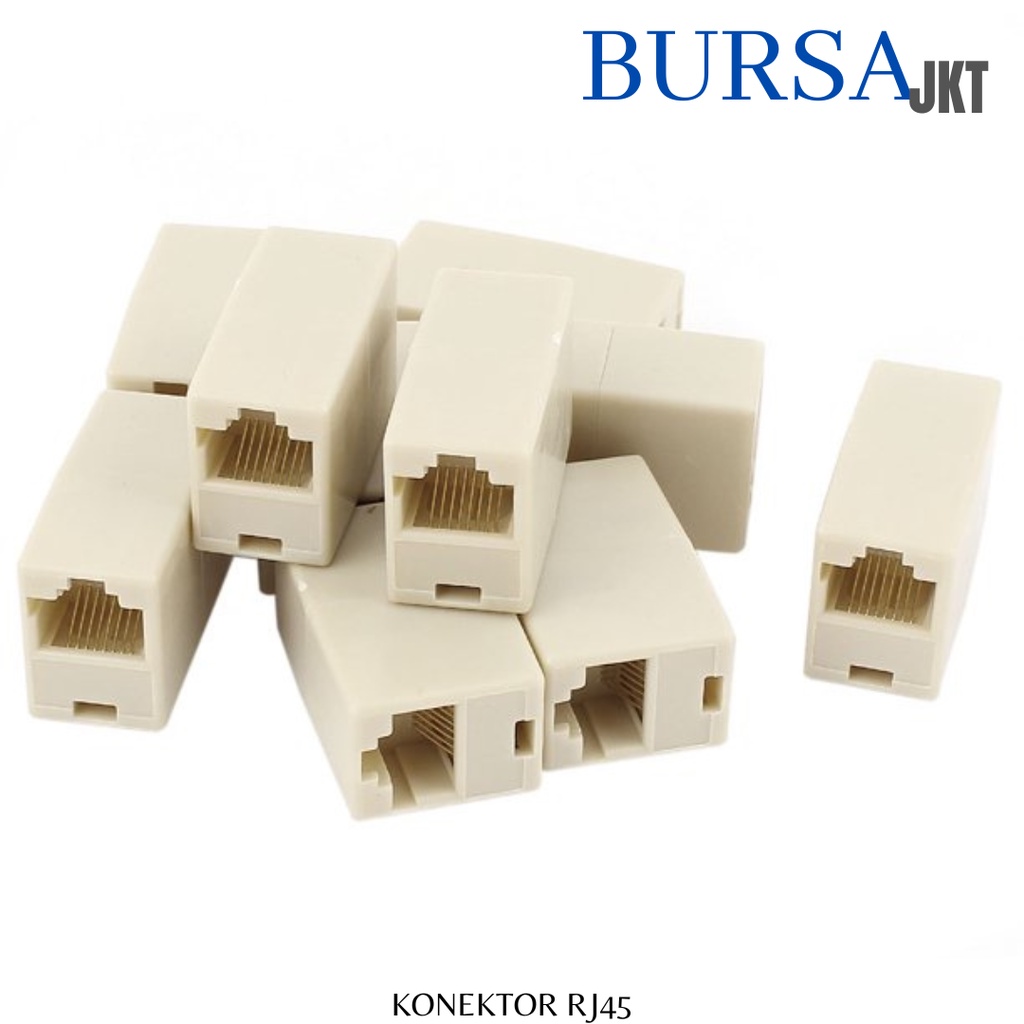 KONEKTOR SAMBUNGAN RJ45 CRIMPING CAT 5 CAT 5E CAT 6 FEMAIL TO FEMAIL RJ45 CREAM