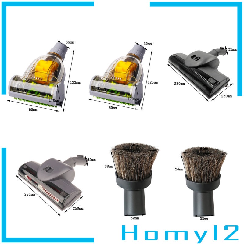 [HOMYL2] Replacement Round Dusting Brush Short Horsehair Vacuum Attachment 32mm