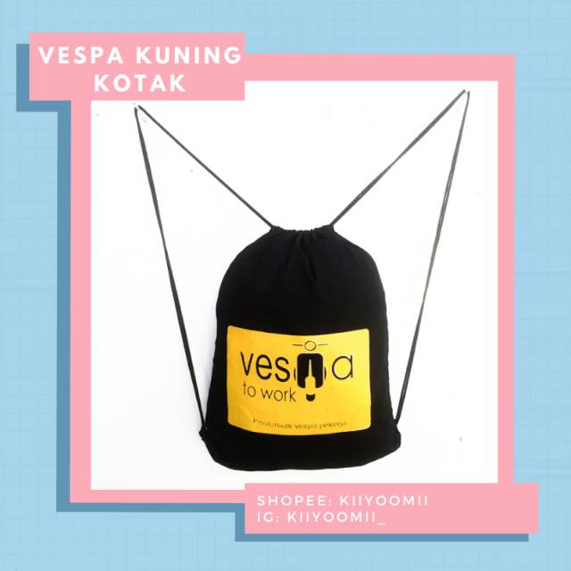 (LIMITED EDITION) STRINGBAG TAS SERUT VESPA TO WORK KOTAK bahan drill halus