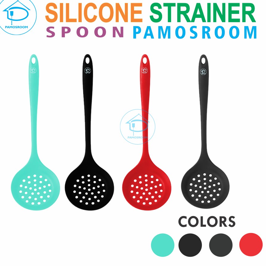 Pamosroom Spatula Sutil Saringan Mie Silikon 32cm Tahan Panas BPA FREE