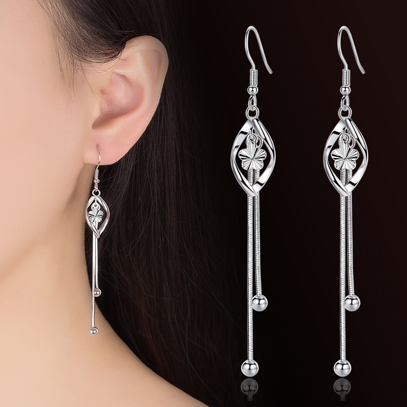 Anting Perak 925 Wanita Jatuhkan Anting-Anting Bunga Perhiasan Fashion