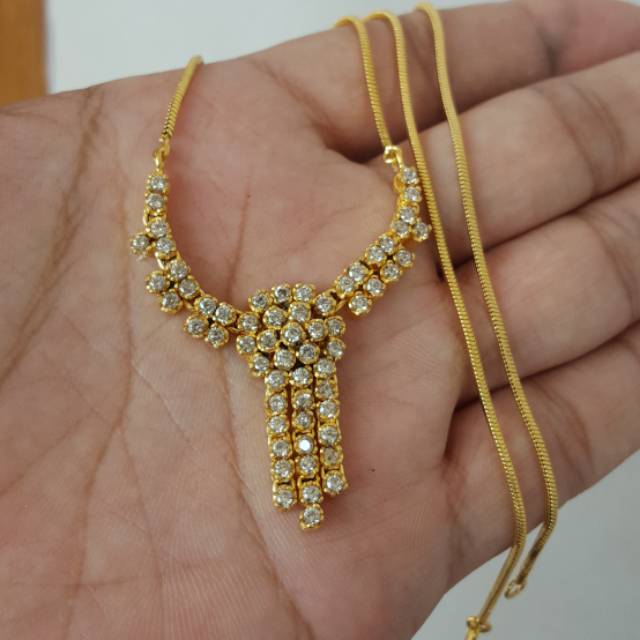 Kalung Koyek Tura Borobudur Mata Sirkon Lapis Emas 24k