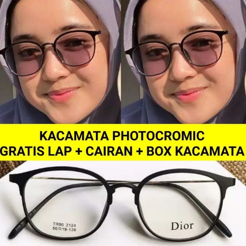kacamata photocromic frame Gagang Elastis pria wanita 2124