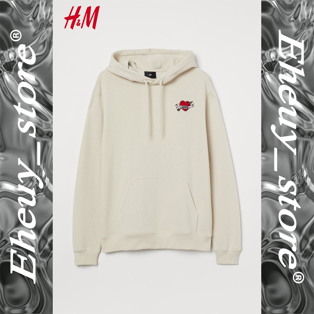 Hoodie H&amp;M LOSING MY MIND PLEASURE LA BREA LOVE CREAM BEIGE SWEATER HNM WANITA PRIA