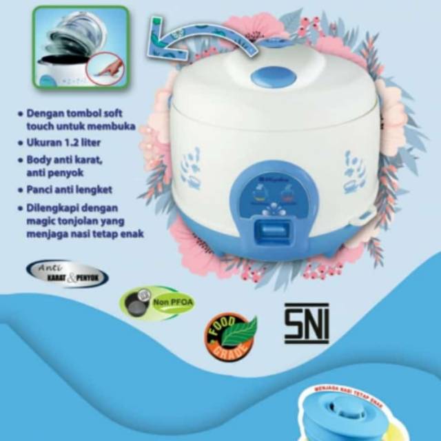 Magic Com / Rice Cooker Miyako 512 1.2 Liter Panci Anti Lengkt Bagus Murah Berkualitas Garansi Resmi