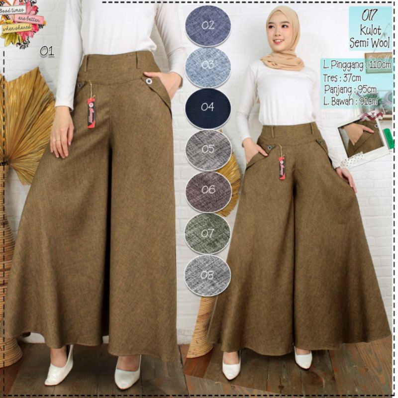 kulot payung/kulot pallazo/kulot lebar/kulot semi woll/celana wanita