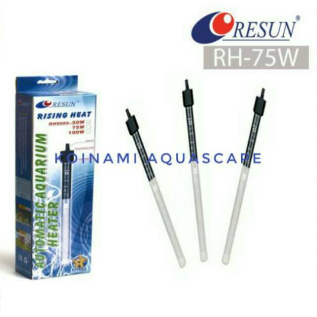 RESUN HEATER RH-9000 75watt / pemanas aquarium  kolam ikan / karantina ikan