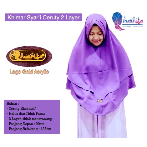 Khimar Syari Jumbo 2 Layer Pet Antem by Puspita Hijab