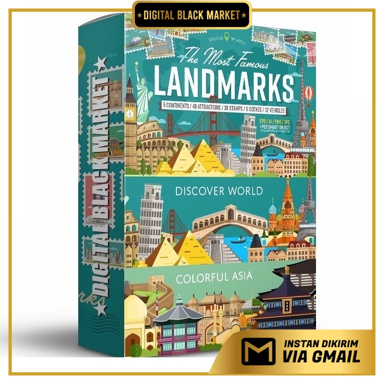 Most Famous Landmarks Of The World - Vector Designs