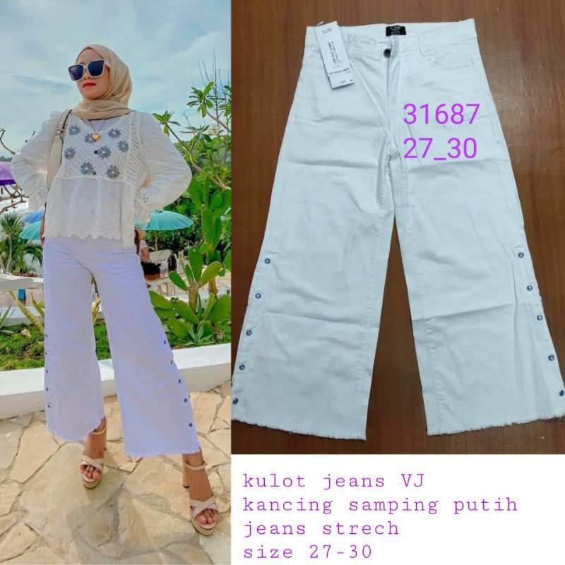 KULOT JEANS  VJ KANCING SAMPING ORIGINAL HAURAHELWA