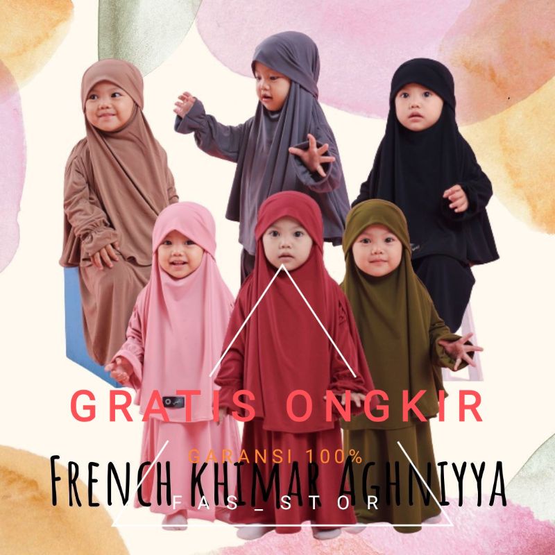 {BIG DISCOUNT} French Khimar Jilbab Set Azalia Anak Wanita  | Gamis Anak French Khimar | Gamis Anak 