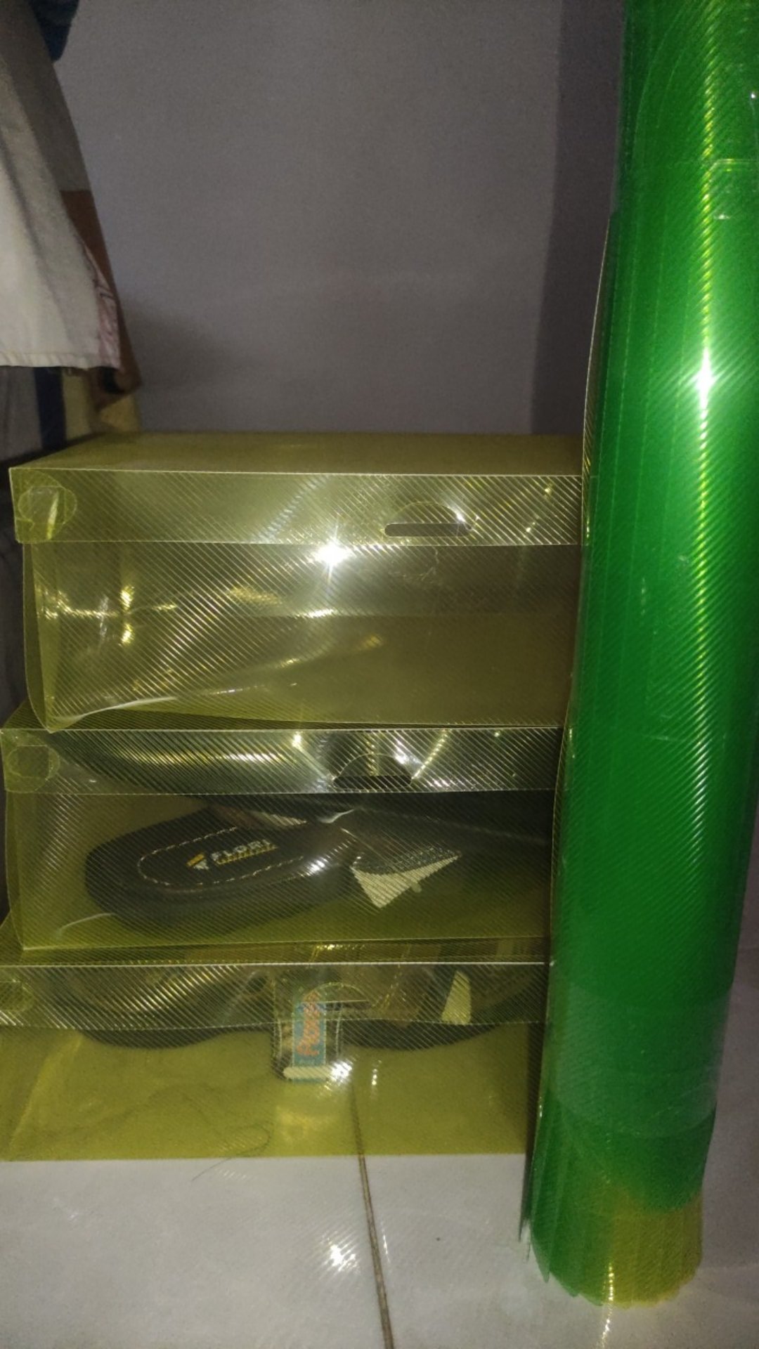 Grosir! Tempat Sepatu Transparan New, Kotak Box Organizer Shoes  120gr