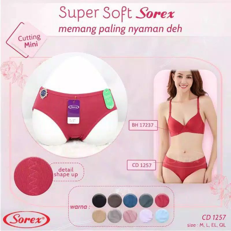 sorex CD wanita 1257 super soft lembut /CD wanita harian 6 pcs