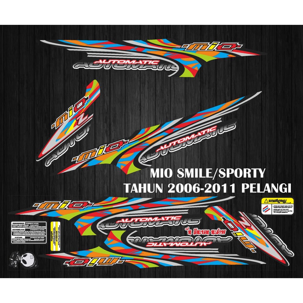 STIKER STRIPING DECAL MIO SPORTY/MIO SMILE TAHUN 2006-2011 PELANGI