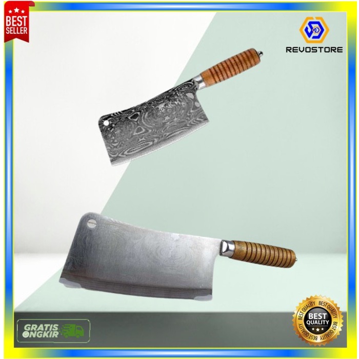 Pisau Dapur Parang Pemotong Daging Kitchen Knife Stainless Steel 5Cr13