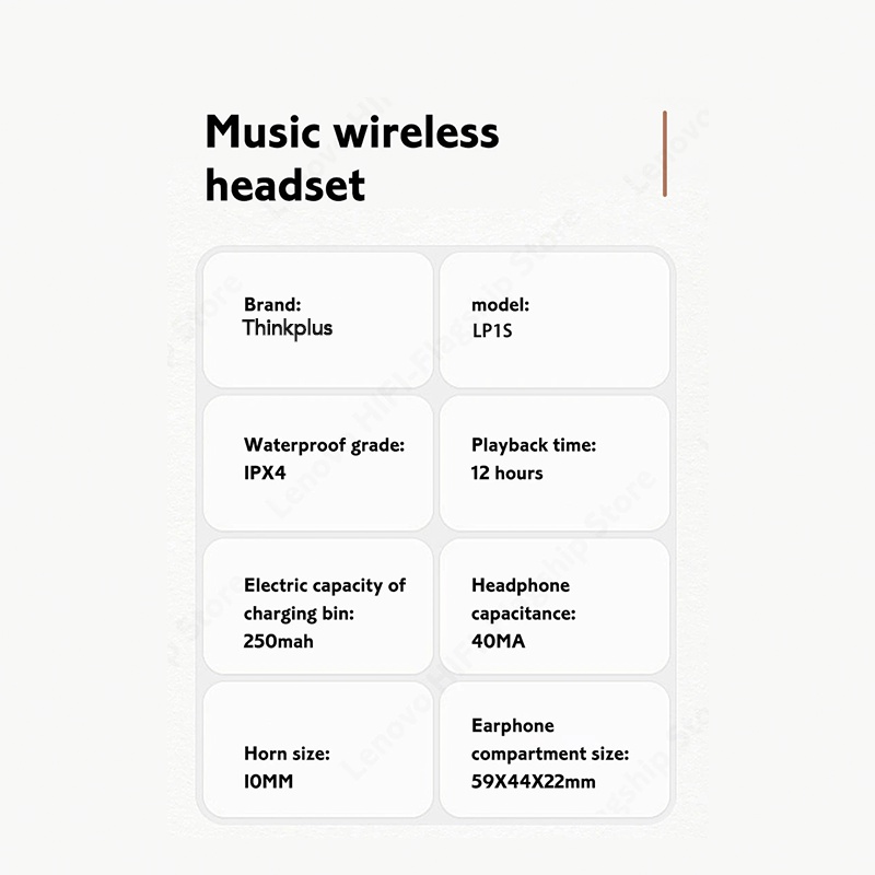 Lenovo LP1S True Wireless Bluetooth Earphone TWS Noise Reduction-2