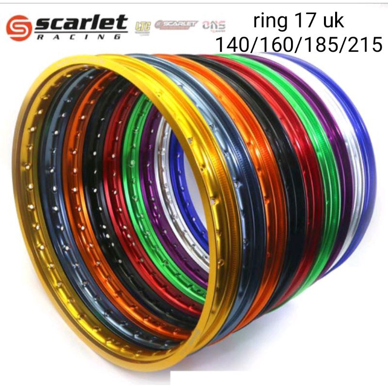 VELG PELEK ALOY/ALUMINIUM JARI2 SCARLET RING 17 UK 140/160/185/215 UNIVERSAL  HARGA DI ATAS 1PCS/SAT