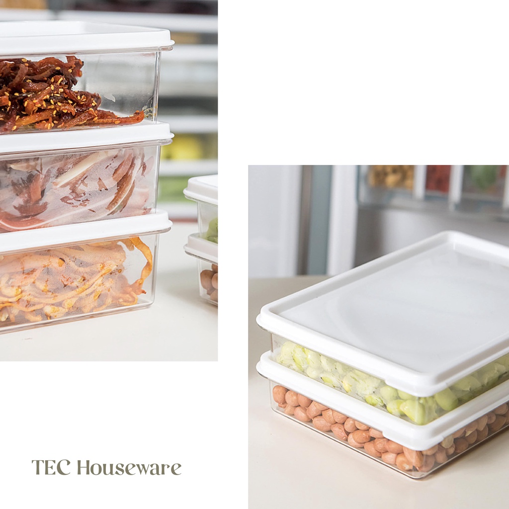 【IKONE】NAIZA Kotak Penyimpanan Makanan Kulkas Storage Box Fridge Food Kotak penyimpanan Kulkas Makanan Freezer Sayuran Buah Daging Fridge Organizer Perapi Dapur Toples Makanan Tupperwear