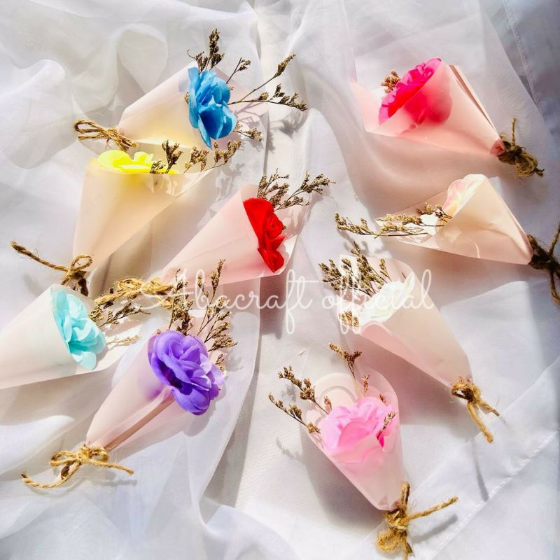 Buket Mawar Artificial buket mini corong buket cantik aksesoris gift kado
