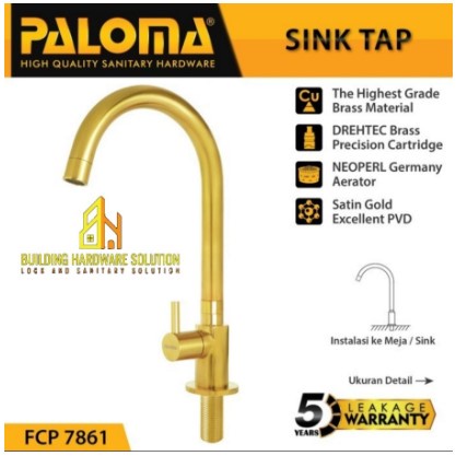 PALOMA FCP 7861 KERAN SINK CUCI PIRING DAPUR SATIN GOLD
