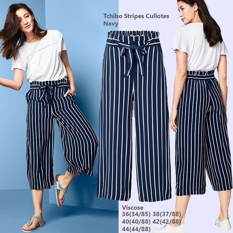 Tchibo Stripe Cullotes Navy
