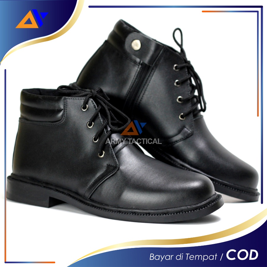 Sepatu Dinas PDH TNI Satpam Security Doff Sepatu Kerja Pria Oxford Pantofel Tali Resliting - KY03