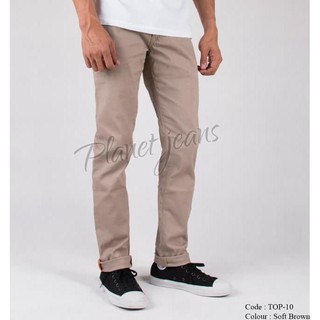 BELI SEKARANG Celana  Chino Pants Pria  Soft Brown Slim 