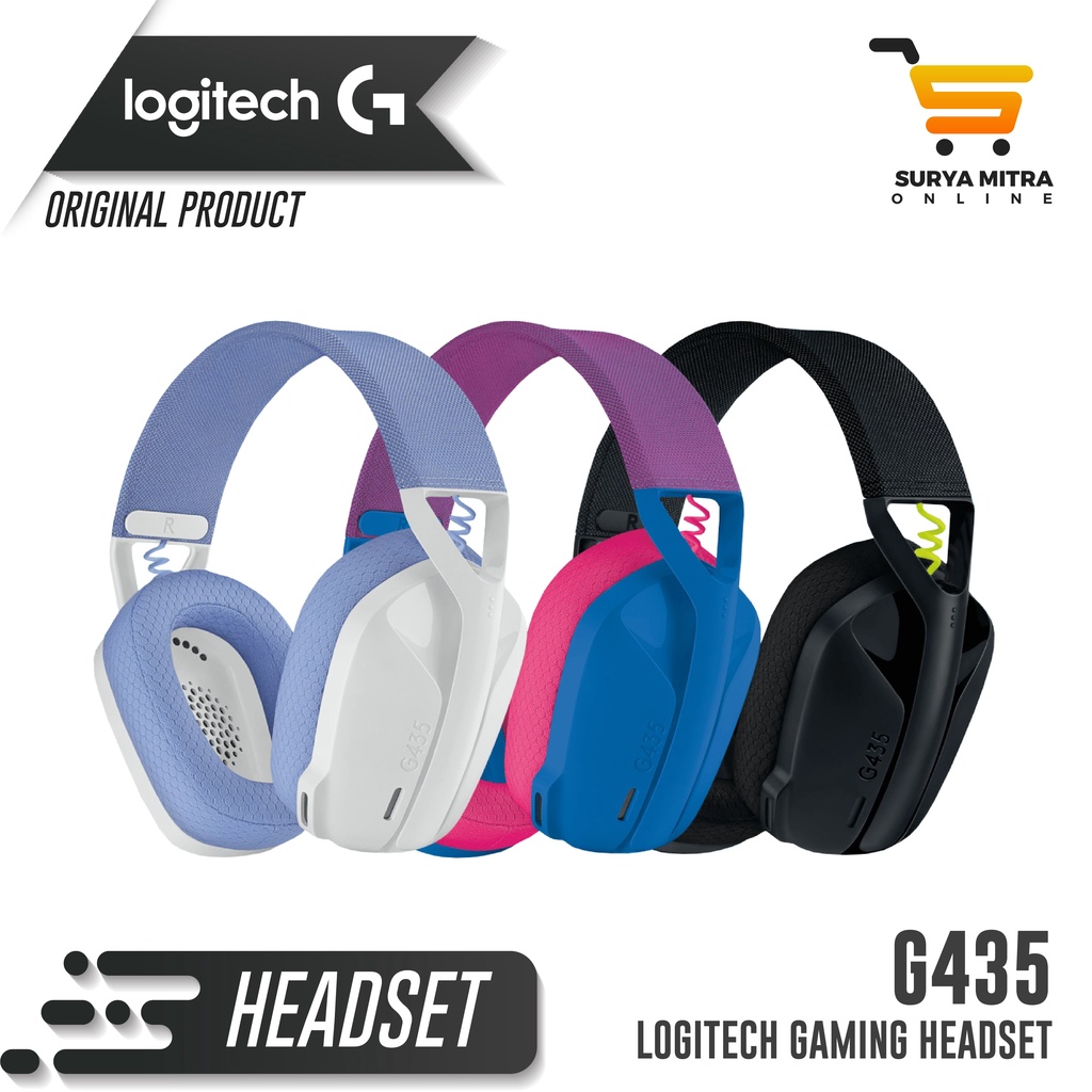 Logitech G435 Headset Gaming Bluetooth Wireless Ultra-light