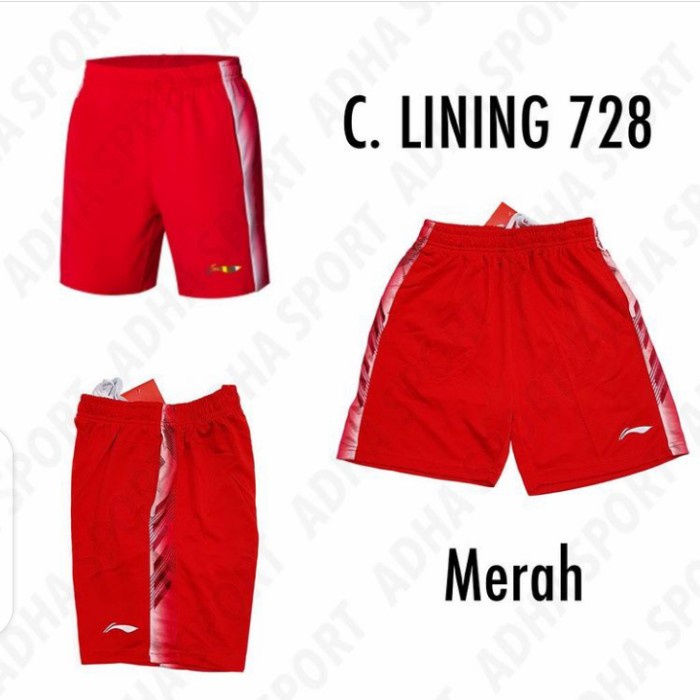 TERLARIS PANTS BADMINTON LINING IMPORT 728 MERAH GRADE ORI CELANA BULUTANGKIS - XL