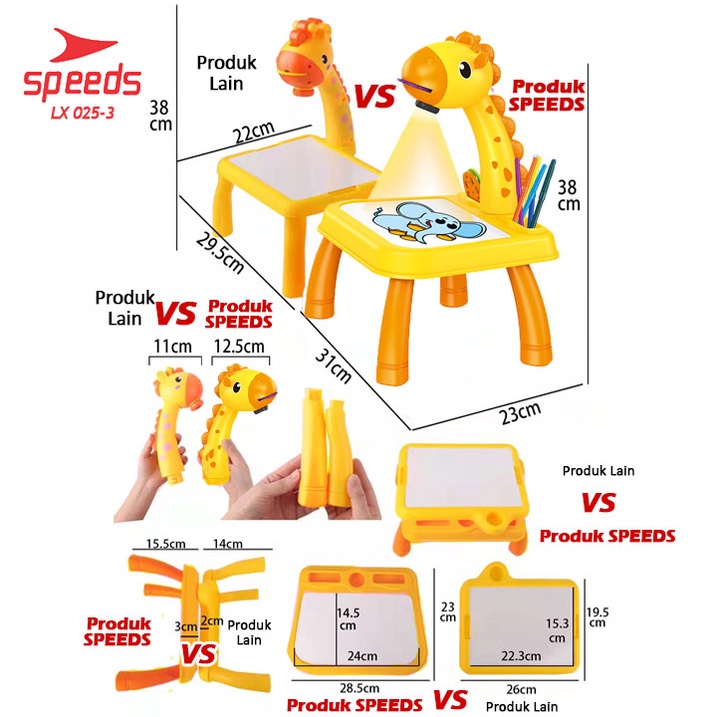 SPEEDS Projection Painting Meja Menggambar Proyeksi Gambar Berwarna Anak Proyektor Mainan Edukasi 025-3